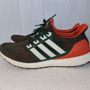 Adidas UltraBoost 4.0 University Of Miami Mens Sneakers Size 13 Orange/Green
